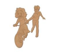 Father Teach Daughter to Ride Bicycle Pre Marked Shape 1 - Premium MDF & Plywood Embellishments Laser Cut Craft Shapes for Scrapbooking, Card Making, DIY Decor, Weddings & Personalized Projects