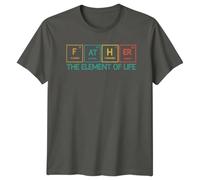 Father The Element of Life Periodic Table Mens T-Shirt Fun Dad Graphic Tee 2XL Light Graphite