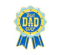 Father Themed Lapel Pin Brooch Badge Alloy Ribbon Design Blue Yellow Decorative Accessory for Jackets Backpacks Caps and Celebrations Hat Badge