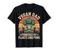 Father Vegetarians Vegan Dad Powered by Plants and Puns T-Shirt