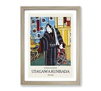 Father With Child By Utagawa Kunisada Exhibition Museum Asian Japanese Framed Print | A3 Oak Framed Wall Art | Ready to Hang | Asian Nature Picture | Living Room Bedroom Lounge Office