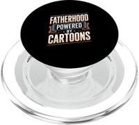 Fatherhood Powered By Cartoons Funny Dad Life PopSockets PopGrip for MagSafe