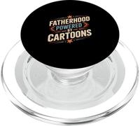 Fatherhood Powered By Cartoons Funny Dad Life PopSockets PopGrip for MagSafe
