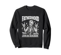 Fatherhood Rockin' Dad Punk Skeleton Skull Funny Parent Life Sweatshirt
