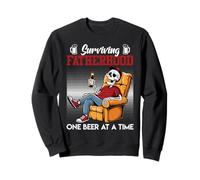 Fatherhood SURVIVING FATHERHOOD ONE BEER A TIME Dads Sweatshirt