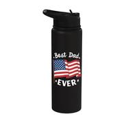 Father's Day American Flag Best Dad Ever Stainless Steel Insulated Water Bottle
