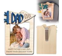 Fathers Day Birthday Gifts from Daughter Son Personalized Dad Gifts Car Visor Picture Frame Wooden Photo Holder Hanging Ornament Decorations Father's Day Birthday Christmas Gift Ideas for Dads(blue)