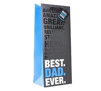 Fathers Day Bottle Gift Bag with Gift Tags | 36cm x 12cm x 11cm | Dads Day Thick Luxury Paper Gift Bag | Dad's Day Gifts Bags