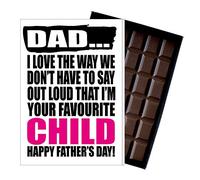 Fathers Day Boxed Milk Chocolate Greeting Card for Dad Oncocoa 100g Novelty Bar Personalised Letterbox Friendly for Daddy DAD112