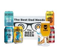 Father's Day Brewdog 'Best Dad' Mixed Craft Beer Set with Branded Glass and Pub Snacks (5 x 330ml Cans) - Gifts for Dad, Gifts for Men, Hamper, Birthday Hamper,