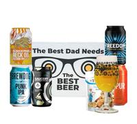 Father's Day British 'Best Dad' Mixed Craft Beer Set with Branded Glass and Pub Snacks, IPA, Lager, Pale Ale (5 x 330ml Cans) - Gifts for Men, Gifts for Dad, Birthday Hamper, Hampers,