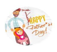 Fathers Day By Daughter Printing Christmas Tree Skirt With 3 Red Rope Ties For Merry Christmas Party Halloween Trees Decoration