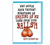 Father's Day Card Balls Banter from Son Daughter F55