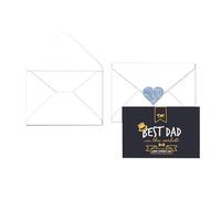 Father's Day Card - Best Dad In The World, Dad Birthday Card from Daughters Sons, Children, Kids, Cute Greeting Card 150 x 100mm supplied with Envelope Heartfelt