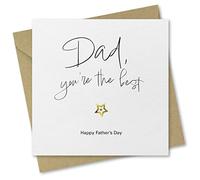 Fathers Day Card. Card for Dad. "Dad You're The Best" Design with Matching Envelope. 150x150mm. Embossed Card. Ecofriendly. Printed and Packed in UK, by Absolutely Yours.