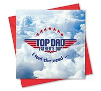 Fathers Day Card. Card for Dad. "Top Dad" Design with Matching Envelope. 150x150mm. Ecofriendly. Printed and Packed in UK, by Absolutely Yours.