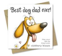 Father's Day Card. Dog Dad Design. Card with Envelope. 150x150mm when folded.