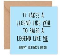Fathers Day Card - Fathers Day Cards - Funny - Gifts From Daughter - Father's Father s Stepdad Stepfather Pop Husband - From Son Daughter Both Of Us - Gift Cute Humour - 14cm