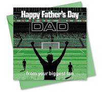 Father's Day Card. Football Fan Design. Card with Envelope. 150x150mm when folded.