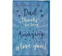 Fathers Day Card for Dad 15 x 23 Cm On Father's Day Dad Thanks For Being Amazing Love You