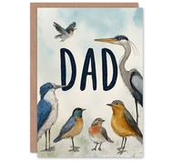 Father's Day Card for Dad Bird Illustration Personalised Greeting Card