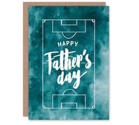 Father's Day Card for Dad Football Pitch Design Greeting Card Blank Inside