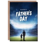 Father's Day Card for Dad Football Stadium Scene Greeting Card Blank Inside