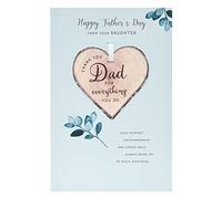 Father's Day Card For Dad From Daughter With Envelope - Hanging Heart Design, By UK Greetings