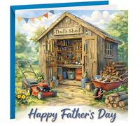 Fathers Day Card For Dad Funny Traditional Dad's Shed 350gsm Father's Day Cards Design From Son or Daughter