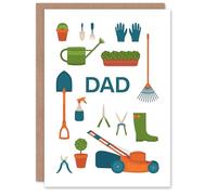 Father's Day Card for Dad Garden Tools Illustration Greeting Card Blank Inside