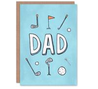 Father's Day Card for Dad Golf Theme Design Greeting Card Blank Inside