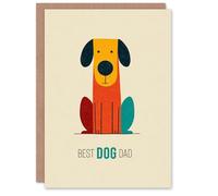 Father's Day Card for Dad Minimalist Best Dog Design Greeting Card Blank Inside