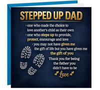 Fathers Day Card for Dad Step Dad Father Figure Gold Foil Thoughtful Words 350gsm Father's Day Cards From Son or Daughter