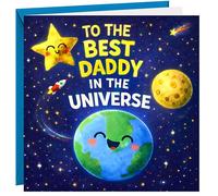 Fathers Day Card For Daddy Thoughtful Funny 350gsm Father's Day Cards Best Daddy In The Universe From Young Kids Son Daughter