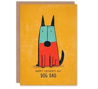 Father's Day Card for Dog Dad Modern Illustration Greeting Card Blank Inside