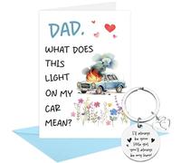 Fathers Day Card from Daughter, Funny Dad Car Joke Card with Keychain and Envelope, Dad You’re My Hero Gift, Cute Fathers Day Present for Daddy from Kids