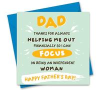 Fathers Day Card From Daughter Funny Happy Father's Day Cards For Dad From Adult Daughter Independant Woman Joke Gag