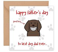 Fathers Day Card from the Dog - Funny Father's Day Cards from the Doggy Pup Puppy Fur Baby Pet - Fathers Day Gift - For Dad Daddy Father s Stepdad Stepfather Husband Dog Dad - 14cm