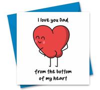 Fathers Day Card Funny Father's Day Cards For Dad I Love You From The Bottom Of My Heart Thoughtful Cute Father's Day Pun Cards For Dad