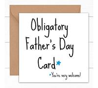 Fathers Day Card - Funny Happy Father's Day Cards for Dad Daddy Father s Stepdad Stepfather Pop - From Son Daughter Both Of Us - Gift Joke Gifts Cute Humour Obligatory Step 1st - Handmade - 14cm