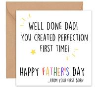 Fathers Day Card - Funny Happy Father's Day Cards - For Dad Daddy Father s Stepdad Stepfather Pop Husband - From Son Daughter Both Of Us - Gifts Joke Cute Humour Large First 1st - 14cm