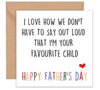 Fathers Day Card - Funny Happy Father's Day Cards - For Dad Daddy Father s Stepdad Stepfather Pop Husband - From Son Daughter Both Of Us - Gifts Joke Gift Cute Humour Large - 14cm