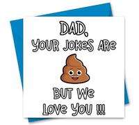 Fathers Day Card Funny Happy Father's Day Cards For Dad Jokes Rude Poo Pun With Blue Envelope