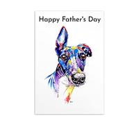 Father's Day Card Greyhound Brindle Whippet Lurcher Italian Dog Gift - CUSTOM TEXT