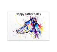 Father's Day Card Greyhound Brindle Whippet Lurcher Italian Dog Gift - CUSTOM TEXT