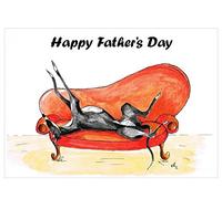 Fathers Day Card Greyhound Whippet Lurcher Italian Dog - CUSTOM TEXT