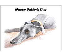 Fathers Day Card Greyhound Whippet Lurcher Italian Dog - CUSTOM TEXT