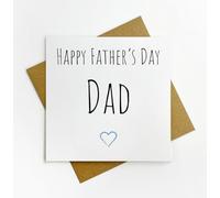 Father's Day Card - Happy Father's Day - Elegant Blue Heart Design - Simple Yet Stunning - Dad