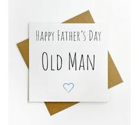 Father's Day Card - Happy Father's Day - Elegant Blue Heart Design - Simple yet Stunning - Old Man
