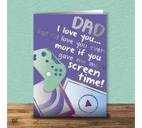 Father's Day Card Screen Time! Silver Foiled Card